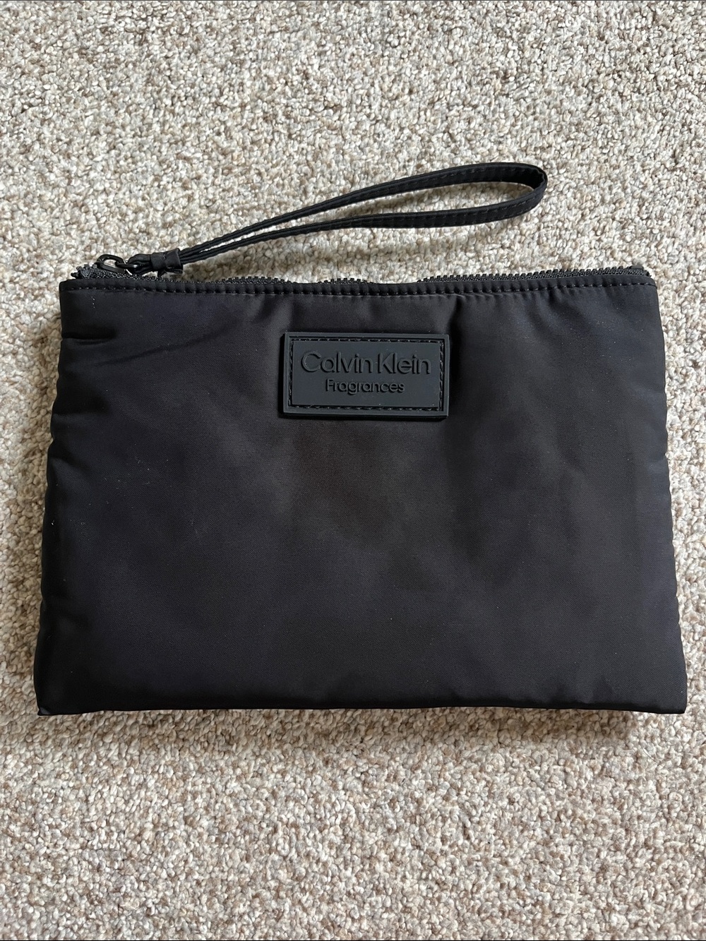 Calvin Klein Black Nylon Wristlet Pouch
